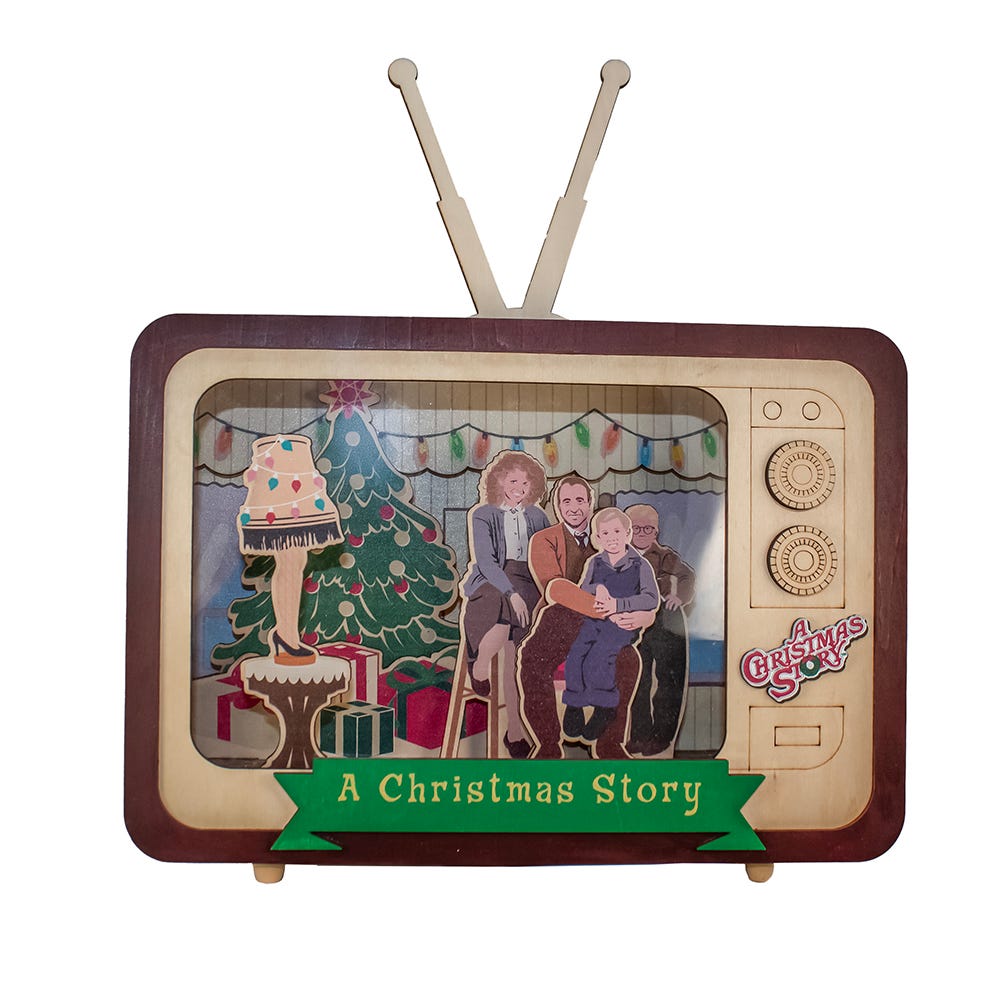 Kurt Adler 7-Inch A Christmas Story Battery Operated LED Lighted Musical TV Table Piece CS5251